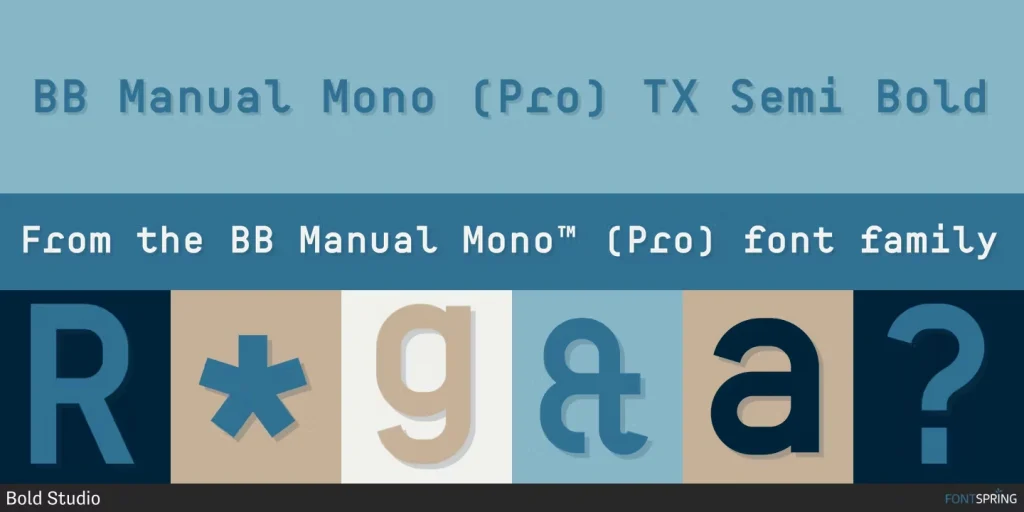 BB Manual Mono (Pro) Font View 1