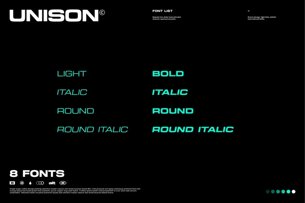 Unison Pro Font View 1