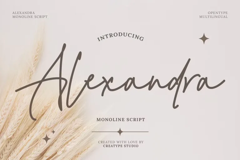 alexandra monoline font 1