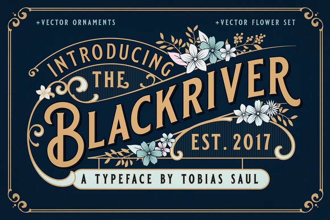 black river font feature
