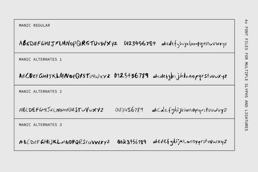 manic font view 1