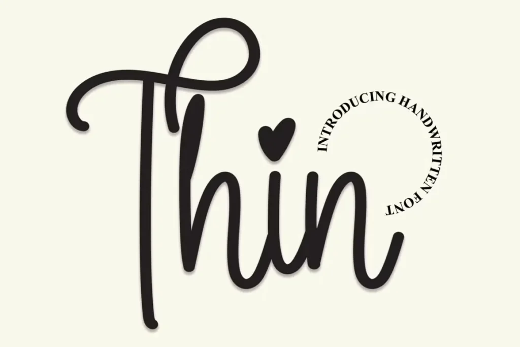 thin script font feature
