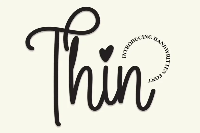 thin script font feature
