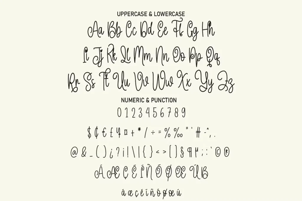 thin script font view 1