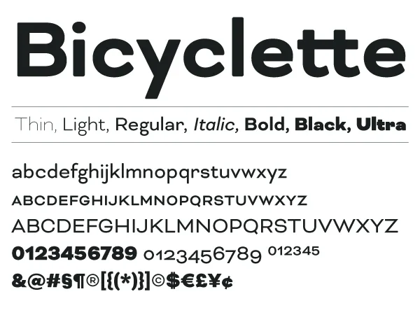 bicyclette font free download