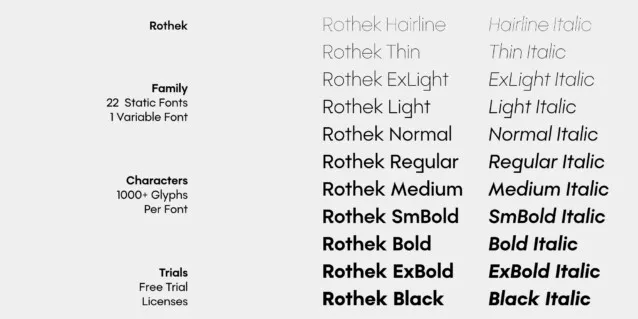 rothek font view 1